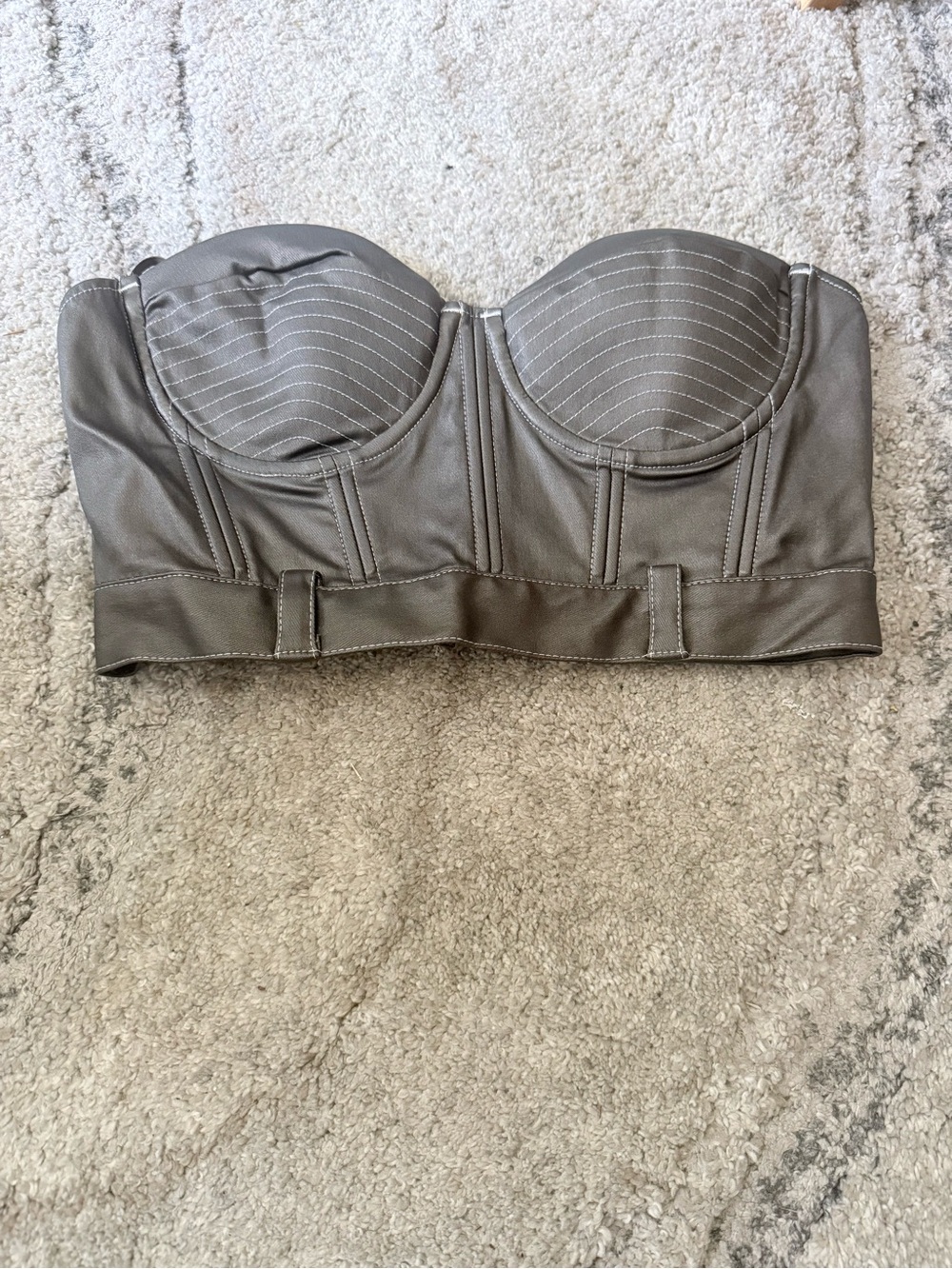Strapless Bustier Top in Metallic Gray - Women Intimates & Sleepwear